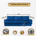 Ver imagem 3 de Sofá Fusion 3.60m Elétrico com Usb e Vibro Massagem - Azul