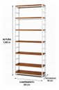 Ver imagem 4 de Estante Multiuso Organizador Livreiro Estilo Industrial 180x80 Branco Imbuia