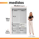 Ver imagem 3 de Guarda Roupas Solteiro 5 Portas 2 Gavetas Maya