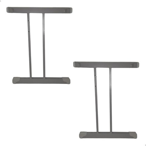 Par de Pé para Mesa Lateral Tubo Reforçado -cinza