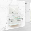 Ver imagem 3 de Gabinete para Banheiro de Vidro Dubai 60cm - Branco