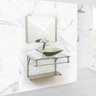 Gabinete Para Banheiro De Vidro Paris 60 Cm - Creme - 4