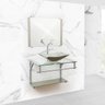 Gabinete Para Banheiro De Vidro Paris 60 Cm - Creme - 3