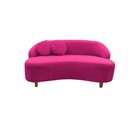 Ver imagem 3 de Namoradeira Sofá Feijão Cancún 150cm Orgânica Veludo Rosa Pink