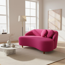 Ver imagem 1 de Namoradeira Sofá Feijão Cancún 150cm Orgânica Veludo Rosa Pink