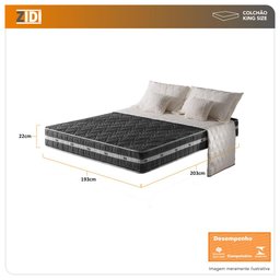 Colchão King Anjos Super Brooklyn Ortopédico Espuma D45 Extra Firme 193x203x25cm - 2