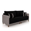 Ver imagem 5 de Sofá Montecarlo 2 Lugares 212cm Veludo/pu Preto/cinzag33 - Gran Belo