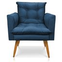 Ver imagem 5 de Kit 2 Poltronas e Namoradeira 2 Lugares Olivia Suede Pés Palito Castanho - Pallazio - Azul Marinho