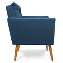 Ver imagem 6 de Kit 2 Poltronas e Namoradeira 2 Lugares Olivia Suede Pés Palito Castanho - Pallazio - Azul Marinho