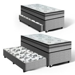 Cama Box com Colchão Espuma D33 Pillow In Anjos Ortosleep + Auxiliar de Espuma Unique Solteiro 88cm - 1
