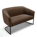 Ver imagem 1 de Sofá Namoradeira 2 Lugares Base Industrial Preto Stella Suede D03 - D'Rossi Cor Marrom