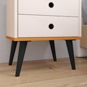 Ver imagem 4 de Mesa de Cabeceira Moderna Mesinha Canto Quarto Apoio Cama 2 Gavetas e Nicho Decoração Retrô Dream