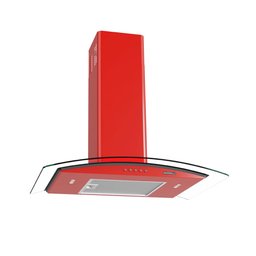 Coifa Nardelli de Parede Clean Vidro Curvo Vermelha 70cm - 1