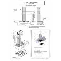 Coifa Nardelli de Parede Clean Vidro Curvo Vermelha 70cm - 2