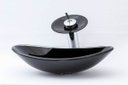Ver imagem 4 de Cuba para Banheiro de Vidro Oval - Preto