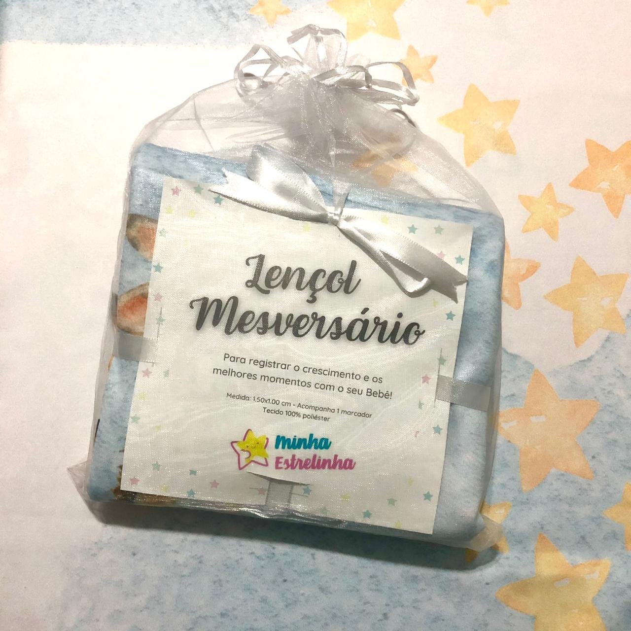 Lençol Cenário para Foto Mêsversário Animais Minhaestrelinha Minha Estrelinha Lençol Mesversario, Ce - 6