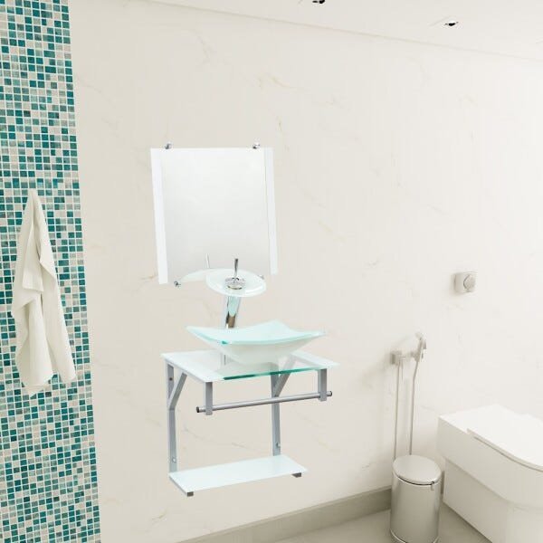 Gabinete para Banheiro de Vidro Roma 40cm - Branco - 2