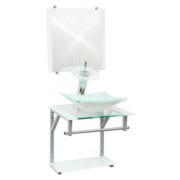 Gabinete para Banheiro de Vidro Roma 40cm - Branco - 3
