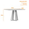 Mesa de Jantar para 4 Lugares 1,35m Lectus Tampo em Mdf com Vidro Ypê/off White - New Ceval 23133/96 - 3
