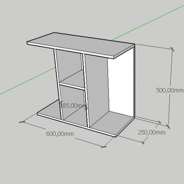 Mesa de cabeceira slim em mdf cinza - 2