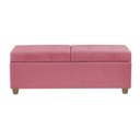 Ver imagem 3 de Canto Alemão Recamier Bau + Painel Madri 140cm Suede Pink - Inova Decor