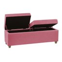 Ver imagem 2 de Canto Alemão Recamier Bau + Painel Madri 140cm Suede Pink - Inova Decor