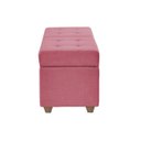 Ver imagem 5 de Canto Alemão Recamier Bau + Painel Madri 140cm Suede Pink - Inova Decor