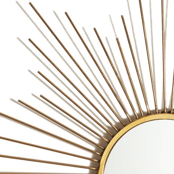 Espelho Redondo Moldura Sol - Espelho Decorativo Dourado 50cm - 2