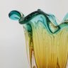Vaso de Murano São Marcos - Cristal Esmeralda e Âmbar 22cm - 3