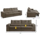 Ver imagem 2 de Sofá Retrátil e Reclinável 3 Lugares 2,30m com Molas Milão Suede Cappuccino Mirra Decor