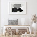 Ver imagem 2 de Quadro Abstrato Formas Cinza com Preto - 60x48cm:madeira Preta