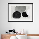 Ver imagem 1 de Quadro Abstrato Formas Cinza com Preto - 60x48cm:madeira Preta