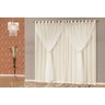 Cortina Sara 3,00 X 2,50 Tecido Voil Varão Simples Palha - 1