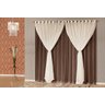 Cortina Sara 2,00 X 1,70 Tecido Voil Varão Simples Tabaco - 1