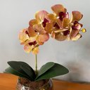 Ver imagem 2 de Arranjo De Orquídea Rosa Tigre Centro De Mesa Vaso Incolor