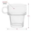 Ver imagem 2 de Kit 6 Xícaras de Vidro Empilháveis Chá Café 270ml Wincy