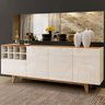 Buffet Duna com Adega 3 Portas 1 Gaveta Off White / Naturalle - 1