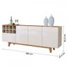 Buffet Duna com Adega 3 Portas 1 Gaveta Off White / Naturalle - 4