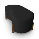 Ver imagem 1 de Puff Orgânico Curvo Pé de Madeira Decorativo para Sala Confortável e Reforçado Bouclé