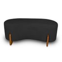 Ver imagem 2 de Puff Orgânico Curvo Pé de Madeira Decorativo para Sala Confortável e Reforçado Bouclé