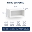 Ver imagem 4 de Nicho Suspenso Mesa de Cabeceira 25cm MDF Branco Organizador Decorativo Enviado Montado