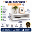 Ver imagem 3 de Nicho Suspenso Mesa de Cabeceira 25cm MDF Branco Organizador Decorativo Enviado Montado