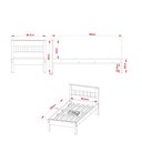 Ver imagem 4 de Cama de Solteiro com Cabeceira Ripada - Nogal/Branco