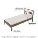 Ver imagem 2 de Cama de Solteiro com Cabeceira Ripada - Nogal/Branco