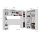 Ver imagem 4 de Quarto Modulado Casal de Canto 10 Portas 3 Gavetas Com Ponte de 1,80m Star