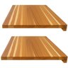 Kit 2 Tábuas de Corte 48x35cm Prancha Teca com Encaixe L Bancada Cozinha Zanline - 1