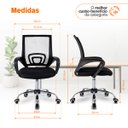 Ver imagem 3 de Kit 10 Cadeiras Begônia Oficial Tela Mesh Pretas Ergonômicas para Escritório e Home Office