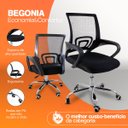 Ver imagem 5 de Kit 10 Cadeiras Begônia Oficial Tela Mesh Pretas Ergonômicas para Escritório e Home Office