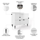 Ver imagem 3 de Balcão de Cozinha com Tampo 100cm Pérola Branco Z34 - Mpozenato