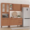 Ver imagem 1 de Cozinha Completa Modulada Larissa 100% MDF com 1 Balcão 9 Portas 3 Gavetas e Adega Tuboarte